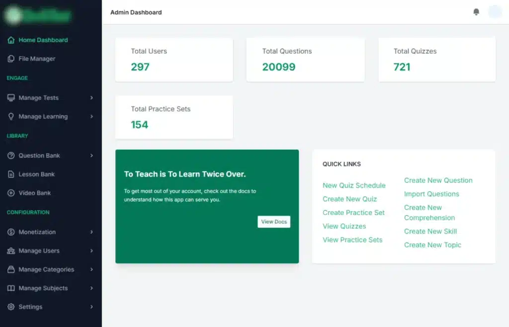 Home - case study 1 Streamlining Assessments with a Custom Question Bank